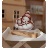 Світильник акриловий "Зайчик на хмаринці"