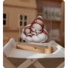 Світильник акриловий "Зайчик на хмаринці"