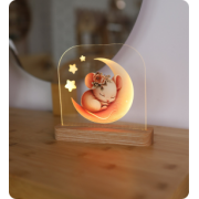 Світильник акриловий "Мишка на місяці"