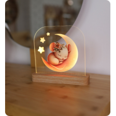 Світильник акриловий "Мишка на місяці"