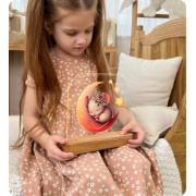 Світильник акриловий "Мишка на місяці"