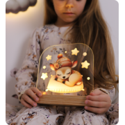 Світильник акриловий "Оленятко в шапці"