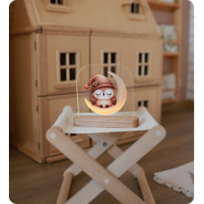 Світильник акриловий "Сова на місяці"