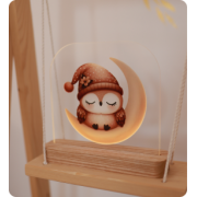 Світильник акриловий "Сова на місяці"