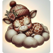Світильник друкований "Жираф на хмаринці"